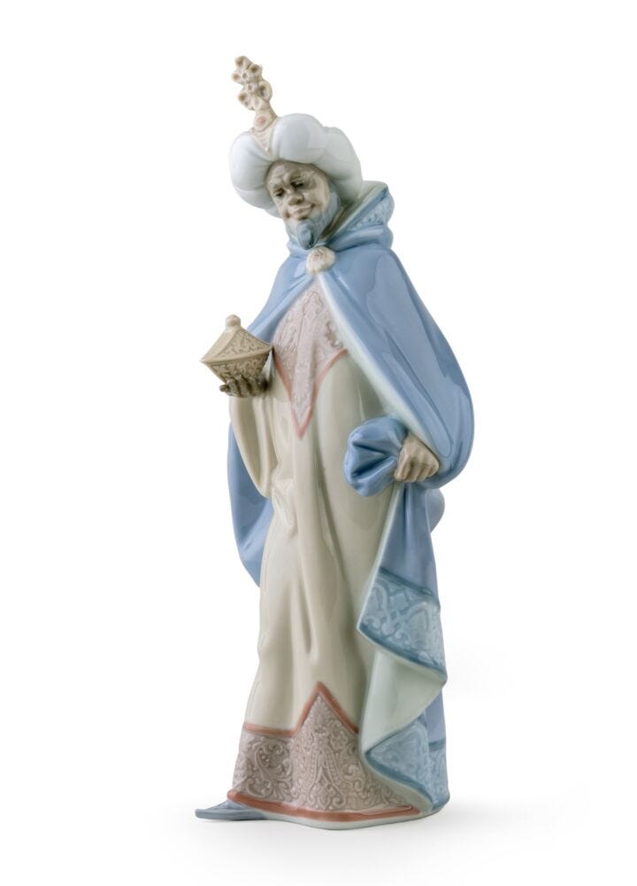 Figura Rey Baltasar en Belén-II en Lladró