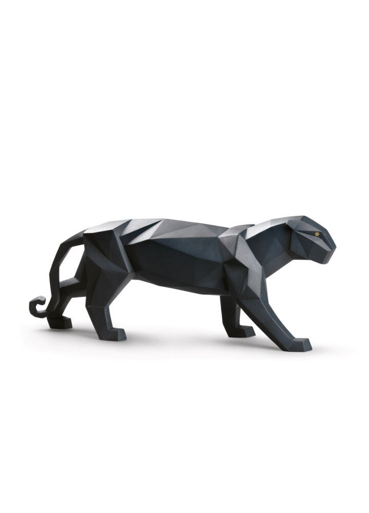 Panther Sculpture. Black matte in Lladró
