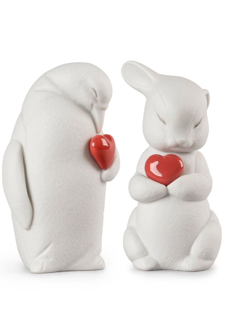 Puffy Bunny and Colby Penguin Set in Lladró