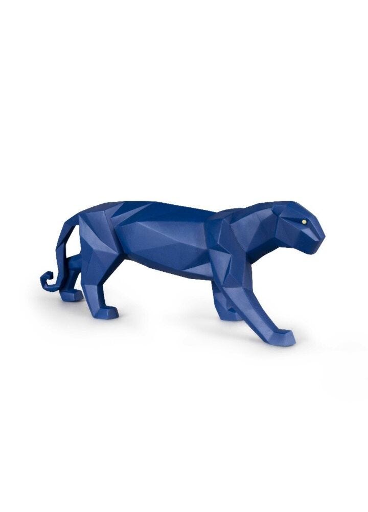 Escultura Pantera. Azul mate en Lladró