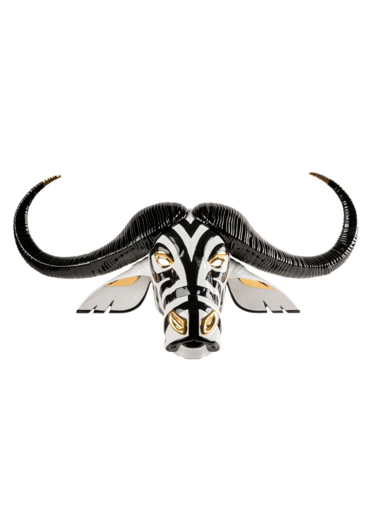 Buffalo mask. Black and Gold in Lladró