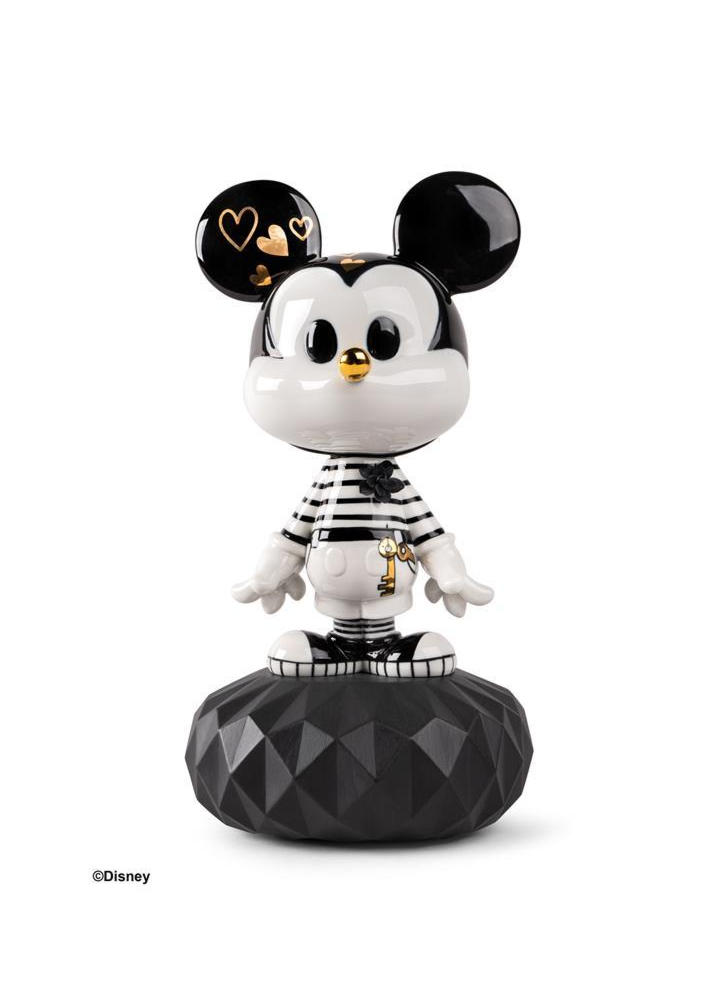 Mickey in black and white Sculpture in Lladró