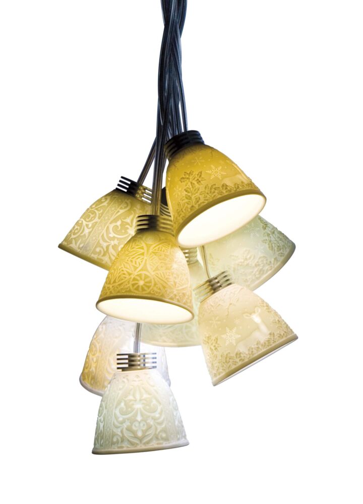 9 Lithophanes braided hang. lamp (CE/UK) in Lladró