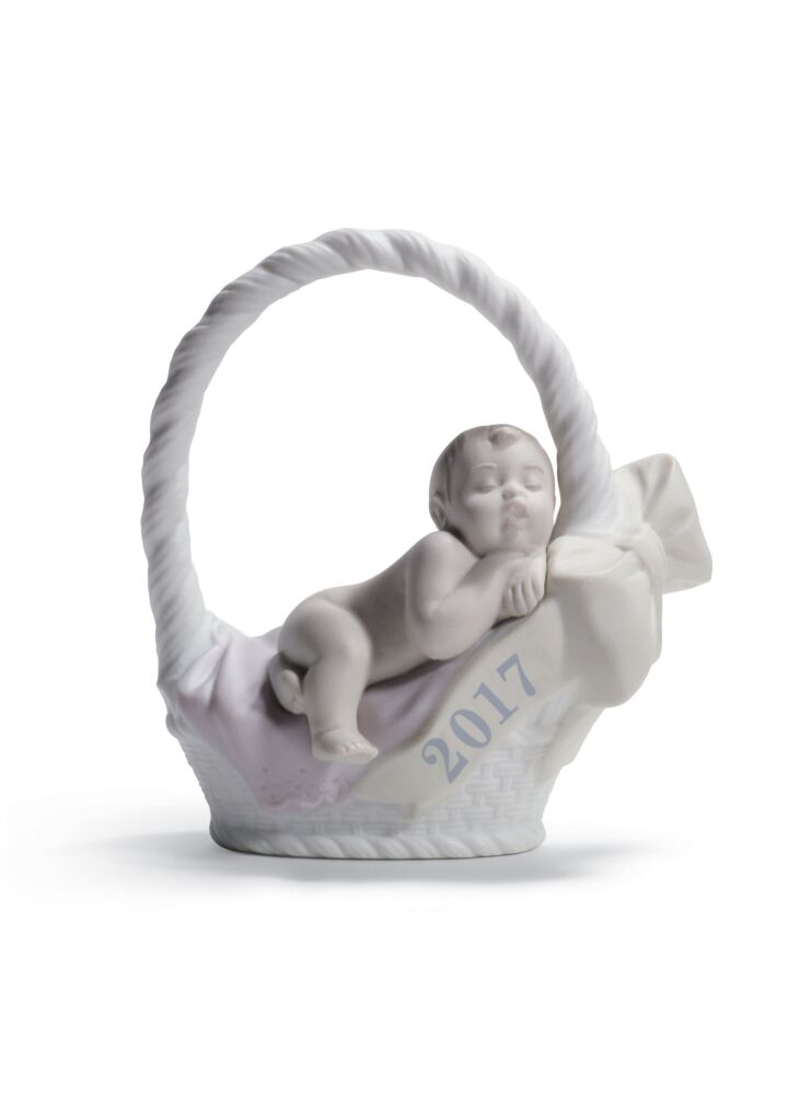 Born in 2017 Girl Figurine. Fair Skin in Lladró