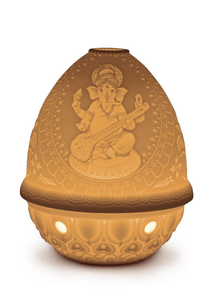 Litofania Ganesha con veena in Lladró