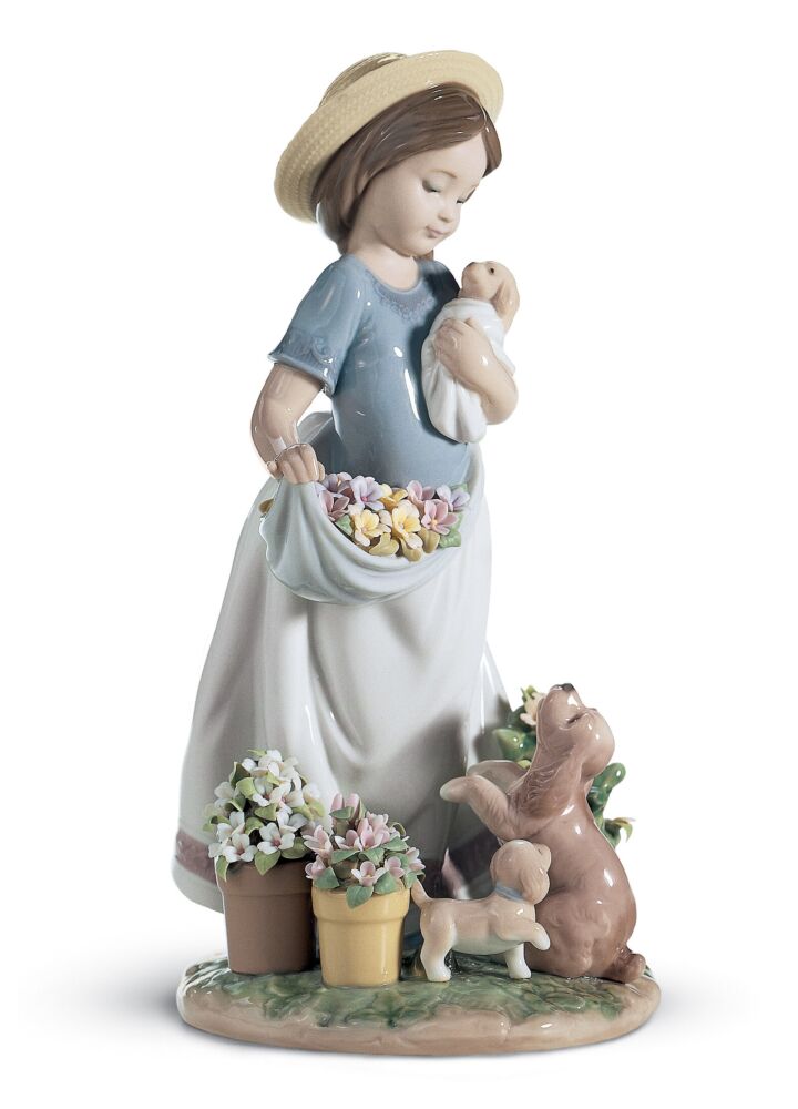 A Romp in The Garden Girl Figurine in Lladró