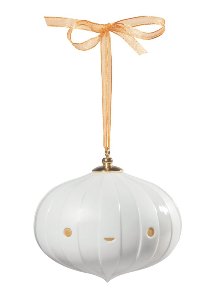 Christmas Ornament 2 by Friends with You. Golden Lustre and White. in Lladró