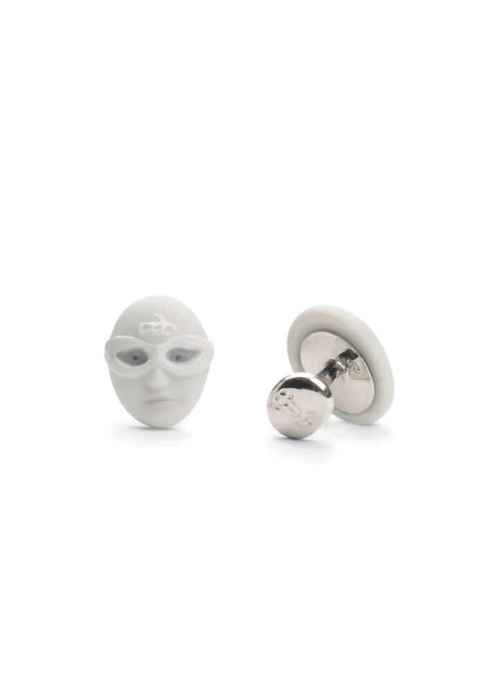 Cufflinks mask face in Lladró
