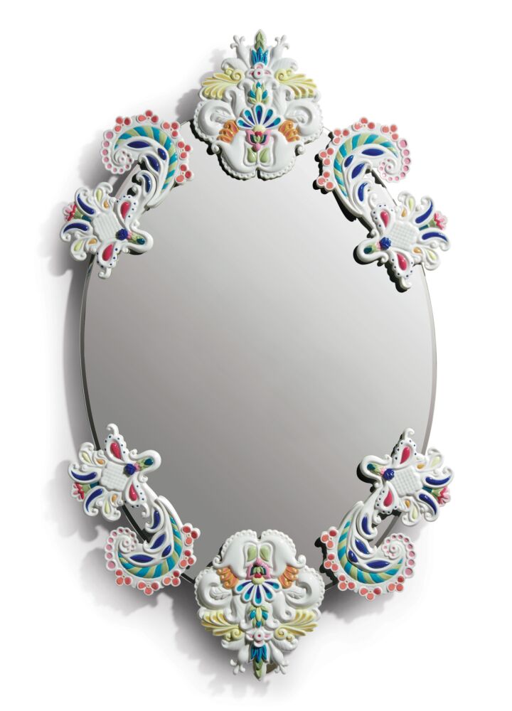 Oval Wall Mirror without Frame. Multicolor. Limited Edition in Lladró