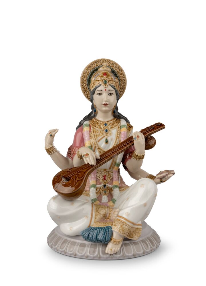 Goddess Saraswati Figurine in Lladró