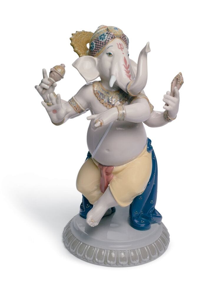 Dancing Ganesha Figurine in Lladró