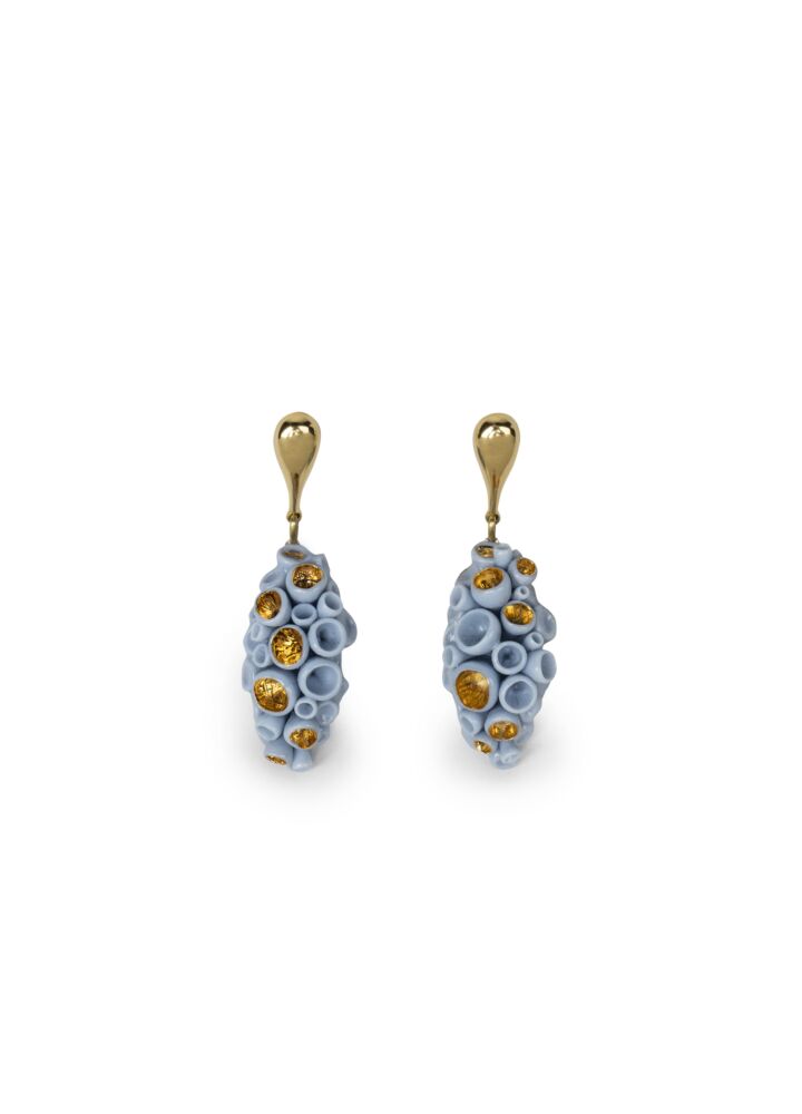 Coral Blue Reef Long Earrings in Lladró