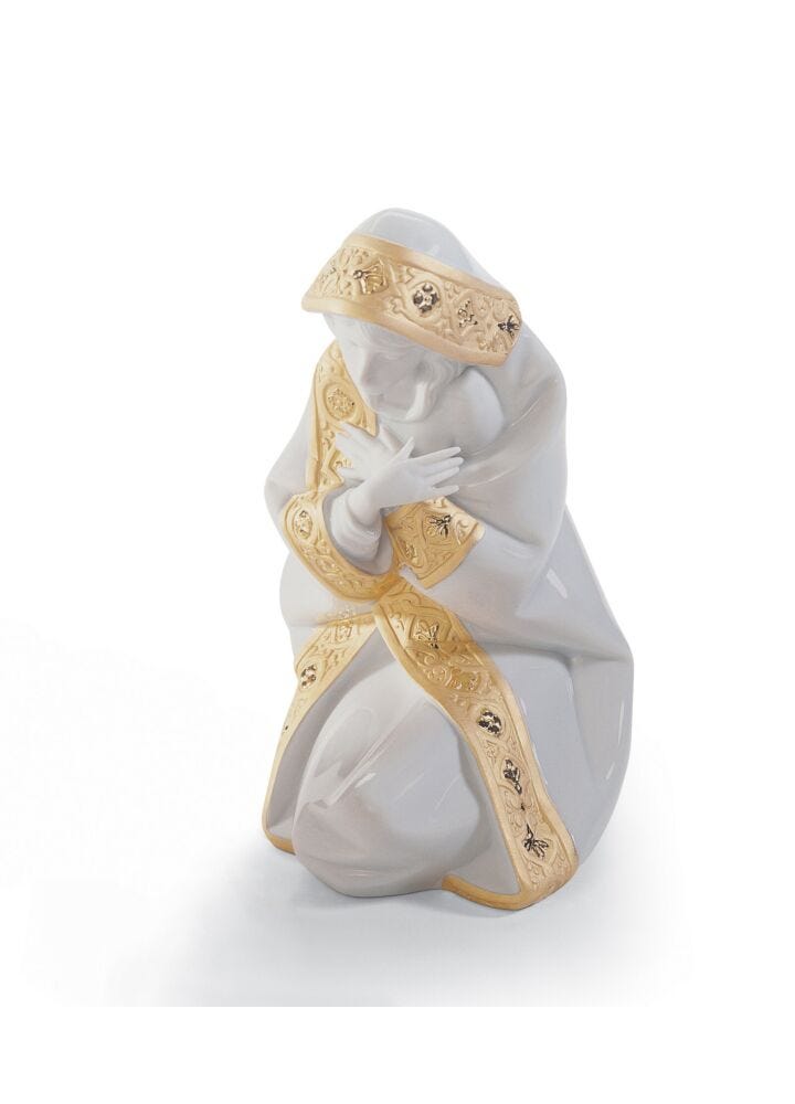 Mary Nativity Figurine. Golden Lustre in Lladró