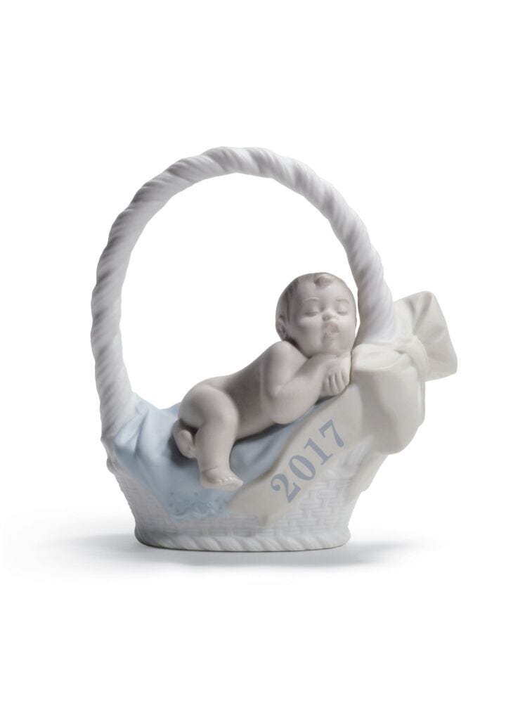 Born in 2017 Boy Figurine. Fair Skin in Lladró