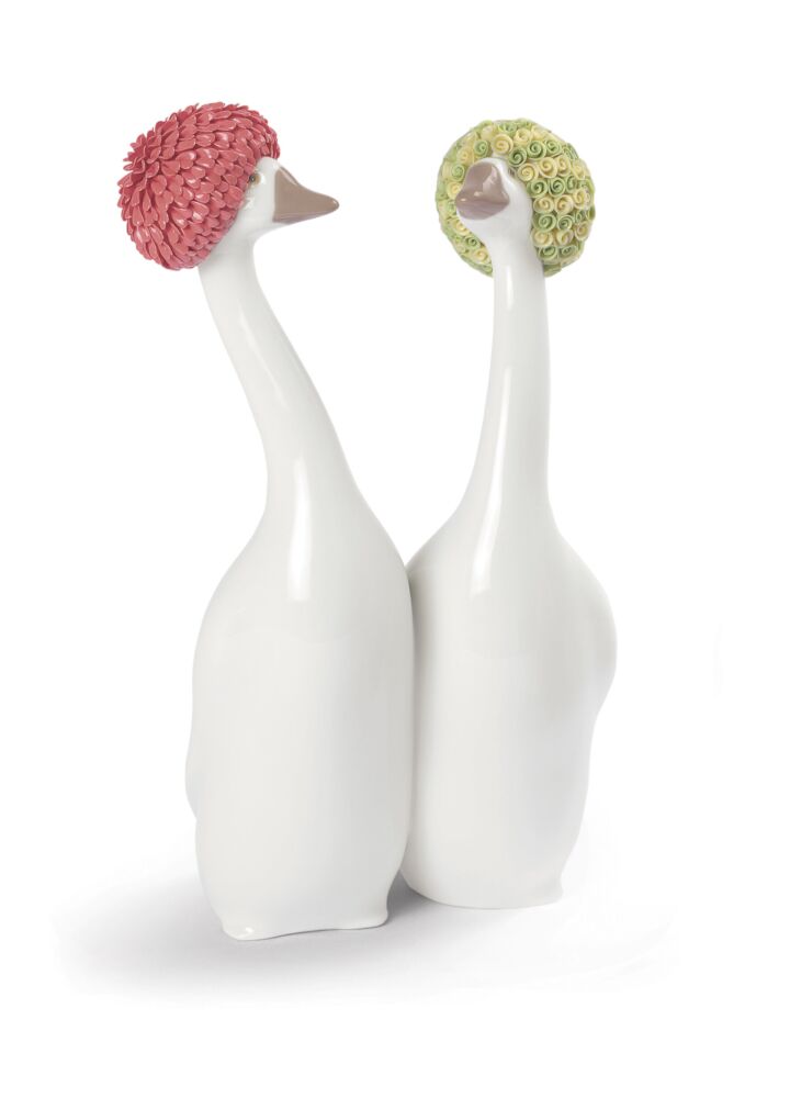 Figura ocas Goossiping. Rojo y amarillo en Lladró