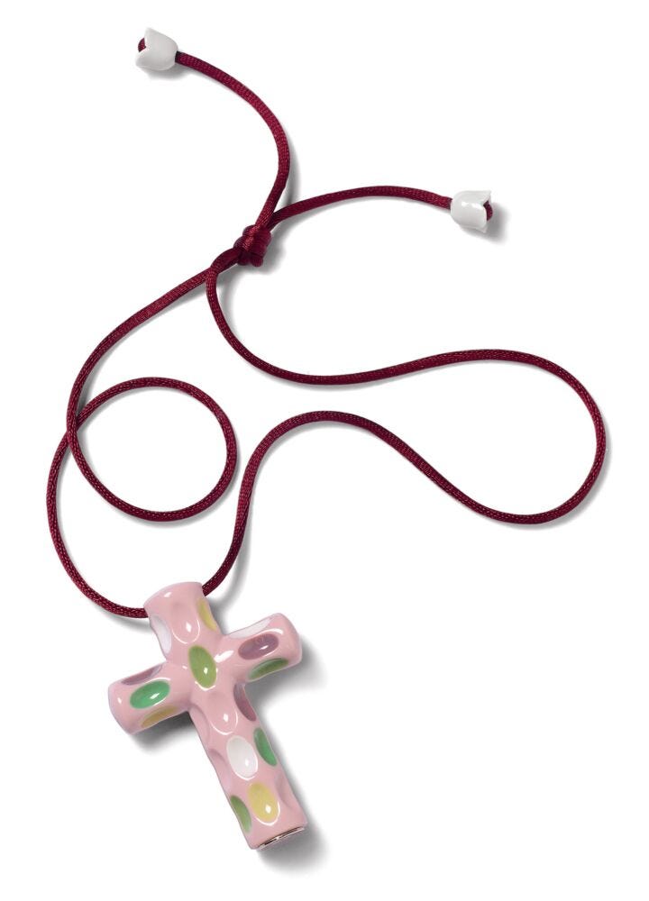 Latin Cross Pendant. Pink in Lladró