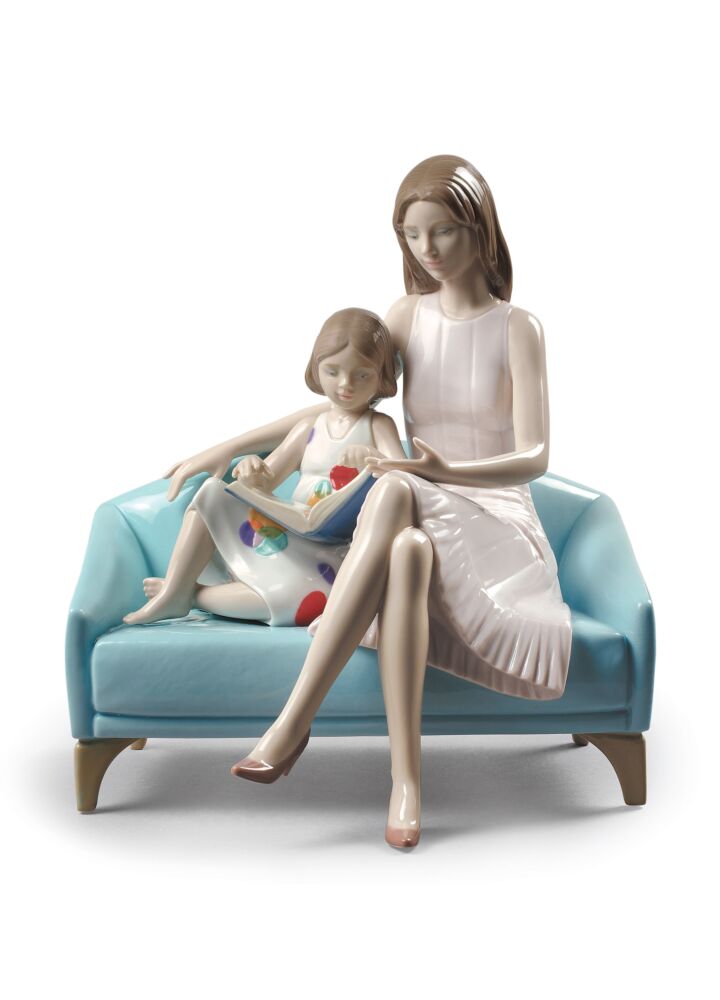 Our Reading Moment Mother Figurine in Lladró