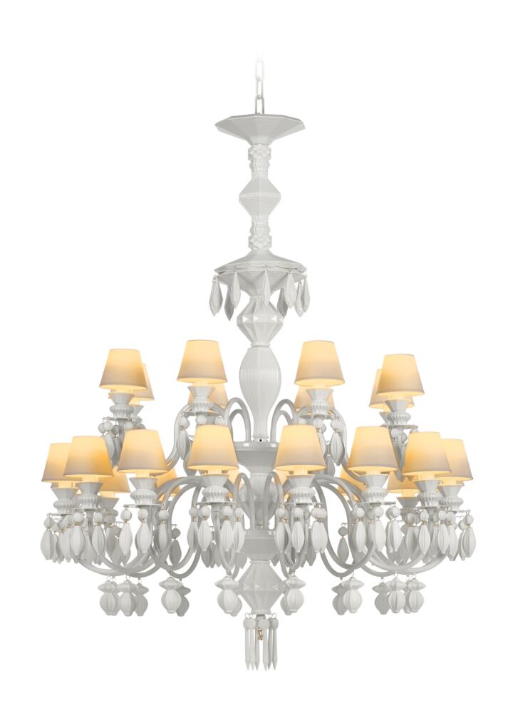Belle de Nuit 24 Lights Chandelier. White (US) in Lladró