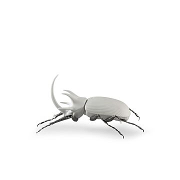 Rhinoceros Beetle Figurine. Matte White in Lladró