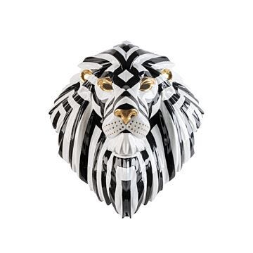 Lion mask. Black-gold in Lladró