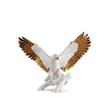 Freedom eagle Sculpture. White and copper in Lladró