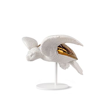 Sea Turtle I (white - copper) Sculpture in Lladró