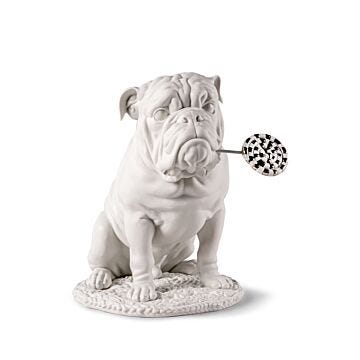 Bulldog with lollipop Sculpture. Re-Deco in Lladró