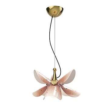 Blossom Hanging Lamp. Pink and Golden Luster. (US) in Lladró