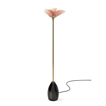 Blossom floor lamp - wood base. Pink-gold (UK) in Lladró