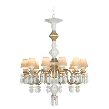 Chandelier Belle de Nuit 12 luces. Lustre oro (CE/UK/CCC) en Lladró