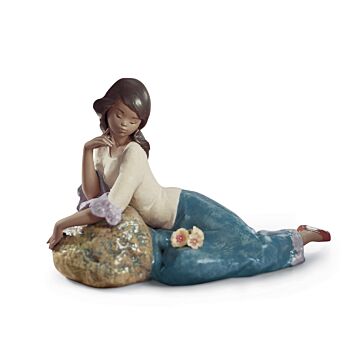 Meditative Moment Woman Figurine in Lladró