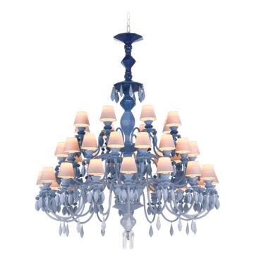 Belle de Nuit 40 Lights Chandelier. Blue (US) in Lladró