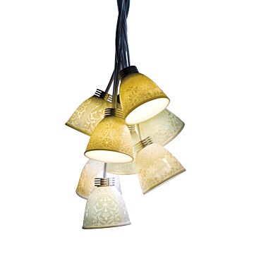 9 Lithophanes braided hanging lamp (US) in Lladró