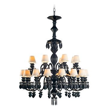 Belle de Nuit 24 Lights Chandelier. Absolute Black (CE/UK/CCC) in Lladró