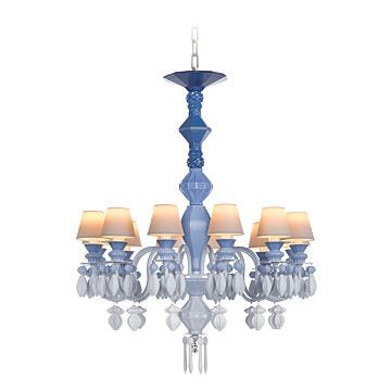 Chandelier Belle de Nuit 12 luces. Azul (CE/UK/CCC) en Lladró