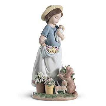A Romp in The Garden Girl Figurine in Lladró