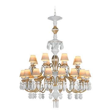 Chandelier Belle de Nuit 24 luces. Lustre oro (CE/UK/CCC) en Lladró