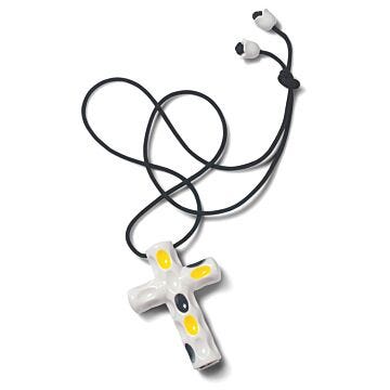 Latin Cross Pendant. Yellow and Black in Lladró