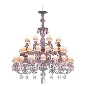 Belle de Nuit 40 Lights Chandelier. Pink (US) in Lladró