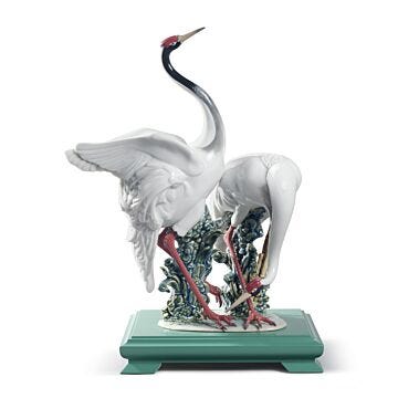A Pair of Cranes Sculpture in Lladró