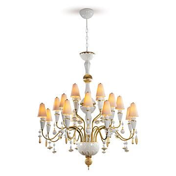 Chandelier Ivy and Seed 20 luces. Mediano. Lustre oro. (US) en Lladró