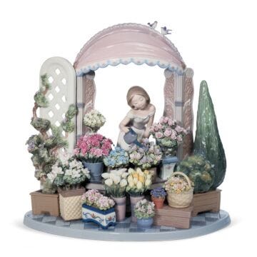 Scultura Donna Fiorire romantico in Lladró