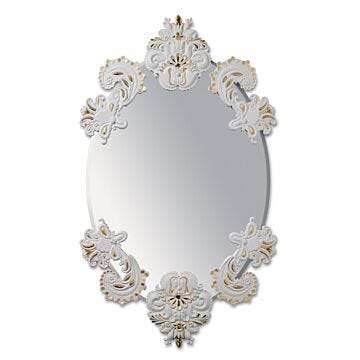 Specchio da parete ovale senza cornice. Lustro oro. Edizione limitata in Lladró