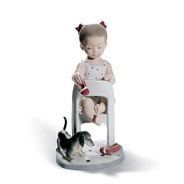 Fetch My Shoe! Girl Figurine in Lladró