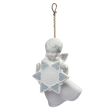 Angel with Star Christmas Ornament in Lladró