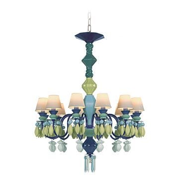 Chandelier Belle de Nuit 12 luces. Verde (CE/UK/CCC) en Lladró