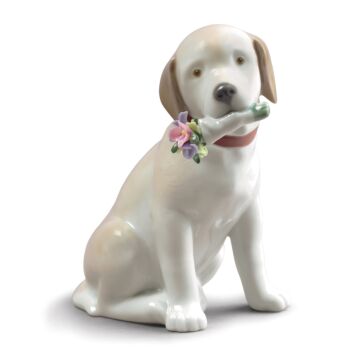 Figurina Cane Questi fiori sono per te in Lladró