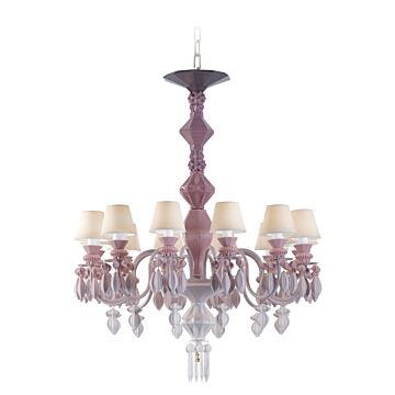 Chandelier Belle de Nuit 12 luces. Rosa (CE/UK/CCC) en Lladró