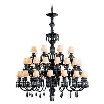 Belle de Nuit 40 Lights Chandelier. Absolute Black (CE/UK) in Lladró