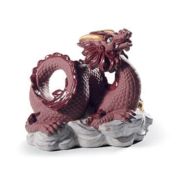 Scultura Il Drago. Lustro oro e rosso in Lladró